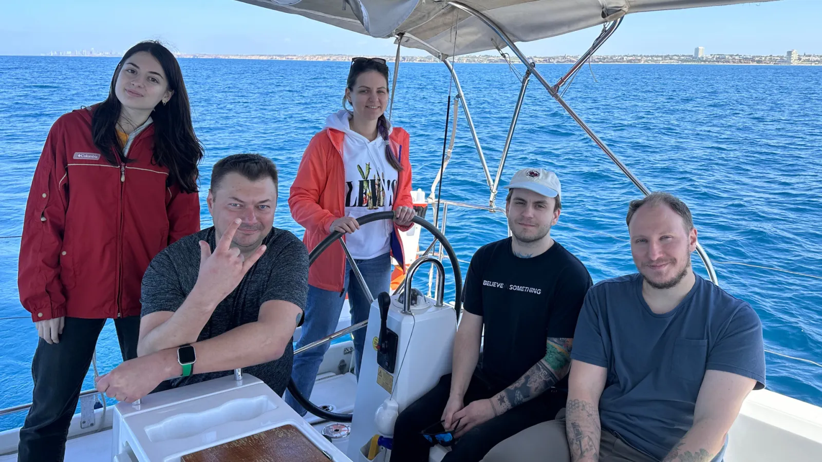 Team sailing day on the Med